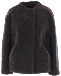 Max Mara - 'S Long-Sleeved Crewneck Coat - Lyst