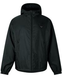 Prada - Hooded Zip-Up Windbreaker - Lyst