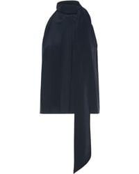 Max Mara - Fune Pussy-Bow Halterneck Top - Lyst