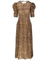 Isabel Marant - Isabel Marant Étoile Floral Printed Puff-Sleeved Midi Dress - Lyst