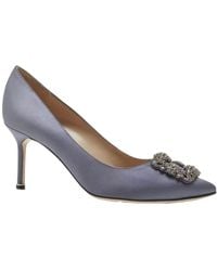 Manolo Blahnik - Crystal Buckle Embellished High Heels - Lyst