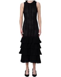 Twinset - Tiered Pointelle-Knit Dress - Lyst