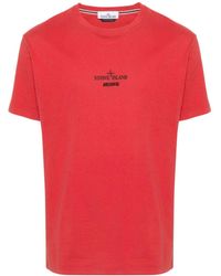 Stone Island - Logo Detailed Crewneck T-Shirt - Lyst