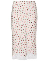 Posse - Fae Lace-Trimmed Printed Midi Skirt - Lyst