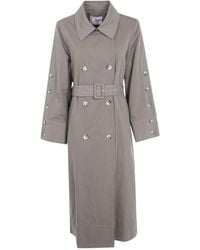 Twinset - Gabardine Double Breasted Trench Coat - Lyst