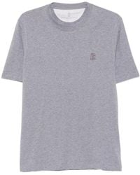 Brunello Cucinelli - Logo Crewneck T-Shirt - Lyst