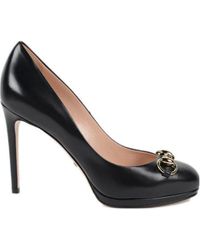Gucci - Horse Title Button Detail High Heels - Lyst
