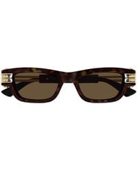 Bottega Veneta - Eyewear Bolt Rectangle Frame Sunglasses - Lyst
