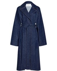 Alaïa - Alaïa Double-Breasted Belted Denim Trench Coat - Lyst
