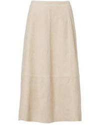 Vince - Suede Midi Skirt - Lyst