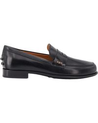 Tod's - Logo Detail Slip On Loafers - Lyst