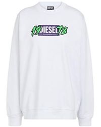 DIESEL - Solid-Color Long-Sleeved Sweatshirt - Lyst