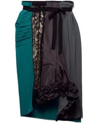 Prada - Floral Lace Detailed Midi Skirt - Lyst