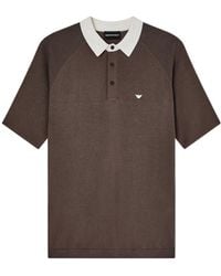 Emporio Armani - Logo Embroidered Short-Sleeved Polo Shirt - Lyst
