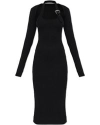 Versace Jeans Couture - Couture Ribbed-Knit Midi Dress - Lyst