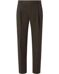 ZEGNA - Dark Cotton And Wool Pants - Lyst