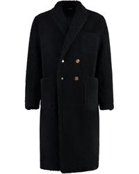 Thom Browne - Double-Breasted Shearling Coat - Lyst