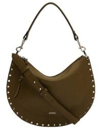 Isabel Marant - Oskan Studded Logo Printed Shoulder Bag - Lyst