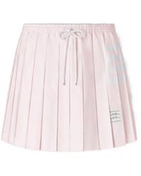 Thom Browne - 4-Bar Drawstring Pleated Mini Skirt - Lyst