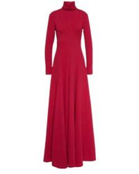 Emilia Wickstead - Oakley Pleated Crepe Maxi Dress - Lyst