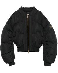 Elisabetta Franchi - Cropped Curled-Sleeve Down Jacket - Lyst
