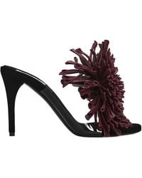 Alaïa - 90Mm Leather-Flower Heeled Sandals - Lyst