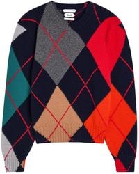 JW Anderson - Pringle Diamond Pattern Crew Neck Wool Knit Sweater - Lyst
