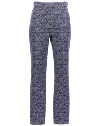 Moschino - Logo-Jacquard High-Rise Slim-Cut Jeans - Lyst