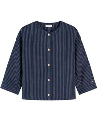 Tommy Hilfiger - Relaxed-Tone Button Pinstripe Blouse - Lyst