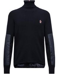 Moncler - Grenoble Logo Embroidered Polo Neck Jumper - Lyst