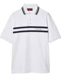 Gucci - Logo Cotton Polo Shirt - Lyst