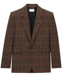 Saint Laurent - Checked Single-Breasted Jacket - Lyst