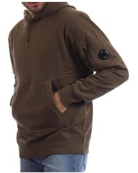 C.P. Company - Diagonal Raised Fleece Lens Hoodie - Lyst