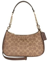 COACH - Logo Zipper Shoulder Bag - Lyst