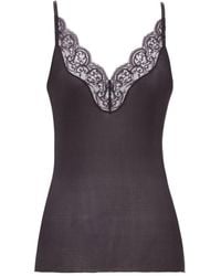 Saint Laurent - Laced Ribbed Tank Top - Lyst