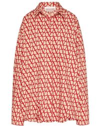 Valentino - Vlogo Printed Shirt Dress - Lyst