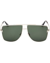 Tom Ford - Double-Beam Square Semi-Frame Sunglasses - Lyst