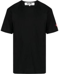 COMME DES GARÇONS PLAY - X Invader Logo-Patch Cotton T-Shirt - Lyst