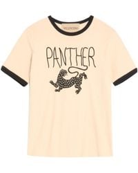 Valentino - Panther Printed Crewneck T-Shirt - Lyst
