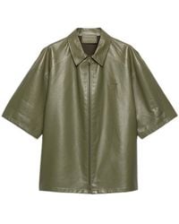 Prada - Nappa Leather Zipper Shirt - Lyst