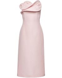 Magda Butrym - Sculpted Rosette Silk Midi Dress - Lyst