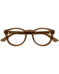 McQueen - Eyewear Round Frame Glasses - Lyst