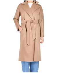 Max Mara - Studio Euclide Belted Long-Sleeved Coat - Lyst