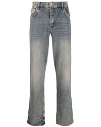Represent - Bleached-Effect Straight-Leg Slim-Cut Jeans - Lyst