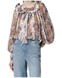FARM Rio - Sea Garden Ruffled Long Sleeve Blouse - Lyst