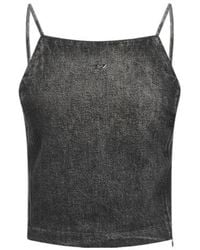 DIESEL - Solid-Colored Sleeveless Denim Top - Lyst