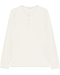 Lemaire - Ribbed Henley Long Sleeved Top - Lyst