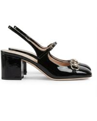 Gucci - Horsebit Detailed Square Toe Pumps - Lyst