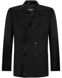 BOSS - Double-Breasted Notch-Lapel Blazer - Lyst