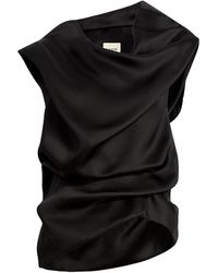 KHAITE - Luola Cowl Neck Asymmetric Hem Top - Lyst
